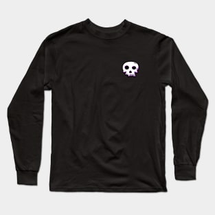 2D Vector Cartoony Synthwave Skull Long Sleeve T-Shirt